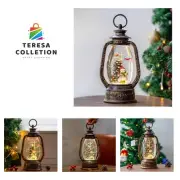 Christmas Snow Globe Lantern Water Glittering Snowman with Christmas Tree, US...