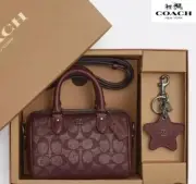 NWT Boxed Mini Rowan Crossbody Bag And Mirror Bag Charm Set In Signature Canvas