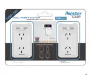 New Huntkey Wall Power Station 2 AC Socket 2 USB Charger Ports Home Office RAM