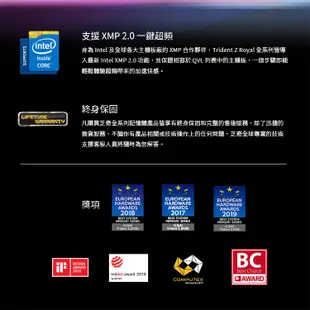 芝奇G.SKILL幻光戟 8GBx2 雙通道 DDR4-4266 CL17黑銀色 F4-4266C17D-16GTZRB