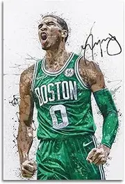 Jayson Tatum Signed Poster Wall Art Picture Home Living Room Bedroom Office Sports Club The Boys Painting Gift. Unframe-style-9, 12x18inch(30x45cm)