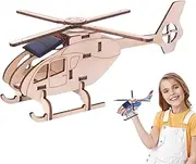 Helicopter Model | Solar Powered Helicopter Toy | Craft Model Kit, Creative Puzzle Building Toy for Kids Home Game Display Boys