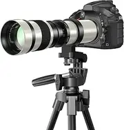 [lightdow] Telephoto Lens 420-800mm f/8.3 Manual Zoom Telephoto Lens+EF Mount Ring for Canon EOS Digital EOS 250D 80D 90D 60D 700D 77D 6D 7D Rebel SL3 XTi T3i T5 T6 T7 Kiss X9 X9i X10 SLR Camera Lens