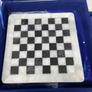 "Handmade White Marble Chess Set – Elegant Marble Chess Top, Perfect Chess Board