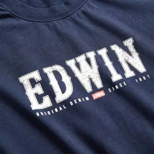 【EDWIN】男裝 網路獨家↘復古EDWIN經典短袖T恤(丈青色)