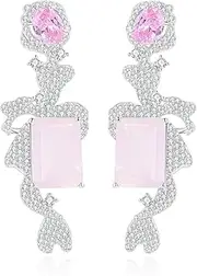 925 Sterling Silver Earrings Amethyst Chandelier Earrings Luxury Bridal Jewelry Gifts for Her