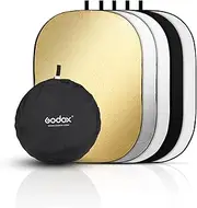 GODOX Collapsible Photography Light Reflector, 5-in-1 Oval Multi Disc Diffuser with Carrying Bag- Gold, Silver, Black, White, Translucent for Photo Studio Outdoor Lighting (100x150cm)