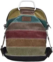 [VALICLUD] Retro-contrasted Fashion Tote Pouch Large Capacity Handbag for Lady Stripes