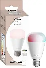 Aqara T2 E27 Thread/Zigbee LED Bulb, White Tunable (2000K-9000K), RGB with 16 Million Colors, Equivalent to 75W, Matter, Supports HomeKit, Alexa, Google Home