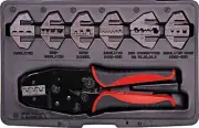 Crimptool Ratchet Multi-Connector Universal Kit RG6 Coax Crimps D-Sub pins