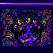New! Blacklight Tree of Life UV Reactive Bohemian Mandala Tapestry 39" x 59" in.