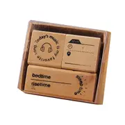 Vintage Wooden Rubber Stamps Seal DIY Time Planner Memo List Stamp for Journal Decor Scrapbooking Stationery Stamp Seal Crafts