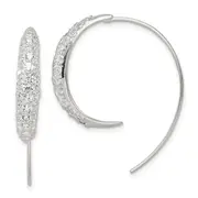Sterling Silver Polished Cz Threader Earrings