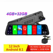 12inch 4G Car Dvr Rearview Mirror Camera ADAS Android 8.1 GPS Navigation Dashcam