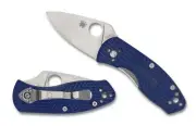 Spyderco Ambitious Lightweight Knife C148PBL Plain Edge S35VN Blade Blue FRN