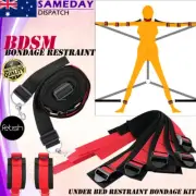 BDSM Under Bed System Handcuffs Ankle Cuffs Restraints Strap Bondage Kit Sex Toy