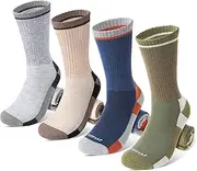 [TENYSAF] Wool Hiking Socks for Men - Women Crew Merino Wool Socks with Cushion for Camping Hunting Work,4 pack