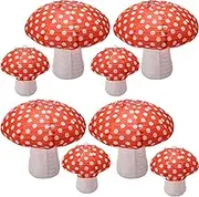 Windspeed 8Pcs Mushroom Shaped Paper Lanterns Large 3D Mushroom Paper Lanterns Decoration Hanging for Nursery Garden Christmas Party Decoration 8 inch, 12 inch