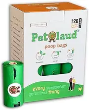 PetLaud Compostable Dog Poop Bags — Extra Thick, Leakproof, Plastic-Free — Certified ASTM D6400 & EN13432 — 120 Count