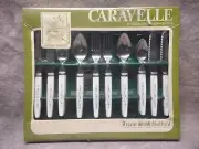 Vintage Regent Sheffield Caravelle Blue Cornflower White Handle 16 Piece HTF Set