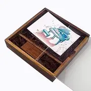 LONMAX Wedding Birthday 16GB Wooden USB Memory Stick Walnut USB 2.0 Flash Drive with Gift Box (16GB, Walnut USB+YKL+DHH)