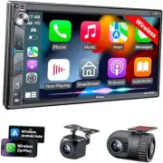 Upgrade Wireless Double Din Car Stereo with Apple Carplay, Android Auto, Dash