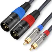 RCA to XLR Hifi Audio Cable - 2 RCA to 2 XLR, 3.3 Feet, 4N OFC Wire for Amplifie