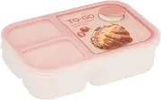 LocknLock Bento Box - Durable and Leak-Proof Lunch Container - Ultimate On-The-Go Meal Solution with Three Compartments | Keeping Food Fresher for Longer | BPA-Free | Pink | 980ml Capacity