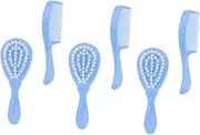 VICASKY Baby Massage Head Brush Set 3 Pack for Newborns Gentle Comb for Hair Scalp Cleaning Portable Fashion Blue