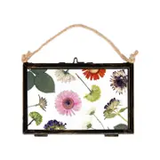 Nicola Spring Glass Hanging Photo Frame - 6" x 4" - Black