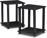 Furinno Turn-N-Tube Simplistic End Tables, Dark Walnut (Pack of 2)