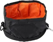 Kisangel Dog and Cat Food Bowls for Travel Camping and Hiking Portable Pet Feeder Black with Hook Attachment