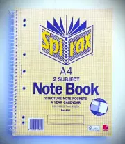Spirax A4 2Subject Notebook 250pages No:605 + Free GIFT