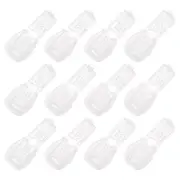 12Pcs Nylon Cord End Tips Zipper Pull Cord Stopper Ends Lock (20x15mm, Clear)