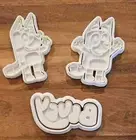 Bluey Cookie Cutter & Embosser Cutter Set Bluey Bingo Logo