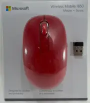 Microsoft Wireless Mobile Mouse 1850 - Flame Red. Comfortable Right/Left Hand