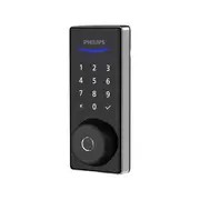 Philips Nickel EasyKey Fingerprint Deadbolt Door Lock With Mechanical Key Access
