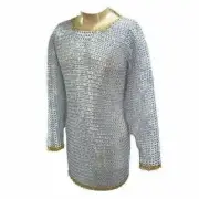 Aluminum Chainmail Armor Riveted Chain mail Shirt Hauberk With Brass Edge LARP