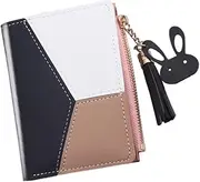 [BESTYASH] Portable Wallet Fashion Tassel Short Purse Zippered Holder Small Coin Purse for Women