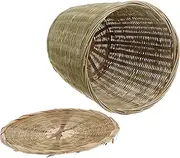Parliky 2pcs Storage Basket for Kitchen Vegetable Basket Woven Basket with Lid for Bedroom