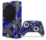 Skin Wrap for XBOX Series S Console Controller Old School Camo Blue Royal