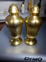 Pair of Vintage PICKARD China Gold Encrusted Salt and Pepper Shakers Pattern 48