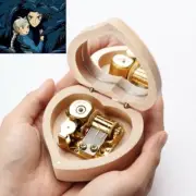 Japan Sankyo Beech Wooden Heart Shape Music Box : ♫ HOWLS MOVING CASTLE ♫