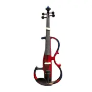 4 String Electric Violin Kit 4/4 Size Solid Wood with Bow and Case,Blue &Red