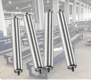 Conveyor Rollers Diameter 25mm/1inch Galvanized Steel Conveyor Roller, 2/4/6 Pack of, Durable Stainless Steel Conveyor Rollers for Cat/Dog Fence(4pcs D 1.0in/25mm,L 15.7in/400mm)