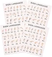 jojofuny 8 Sheets Gesture Language Learning Charts Educational Wall Posters for Home School Game Rooms Attractive Decor for Gesture Language Learners