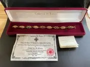 CAMROSE & KROSS JBK Jackie Kennedy Royal Egg Gold Tone/Rhinestone Bracelet w/COA