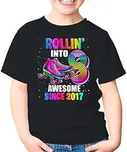 [Generic] Birthday Roller Skating 8th Girls 8 Skate Party 8th Birthday 8 Years Old Unisex Kids Shirt Gift