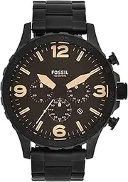 [FOSSIL] Nate Men's Watch with Oversized Chronograph Watch Dial and Stainless Steel or Leather Band