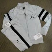 NIKE JUMPMAN Sportswear Big Kids Tracksuit 2 Pc Set Small 7/8 Gray Black NWT